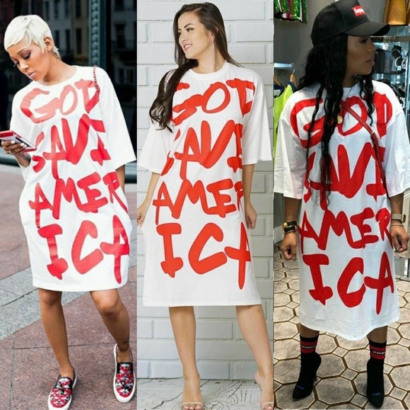 God save america t shirt dress Clearance